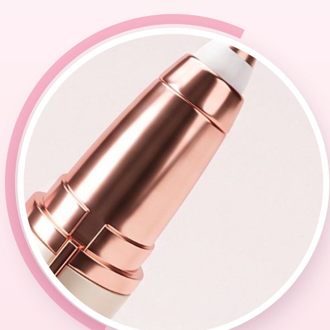 Primer plano del cabezal dorado rosa del depilador